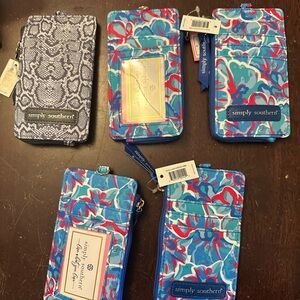 Simply southern id/credit card case with zip compartment and lanyard/keychain.